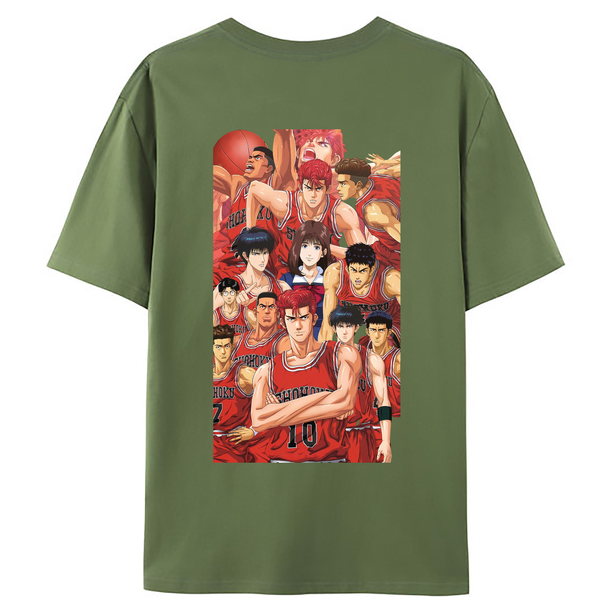 （画像用） SLAM DUNK／スラムダンク 綿100％ メンズ半袖Tシャツ（バックプリント） 通気性